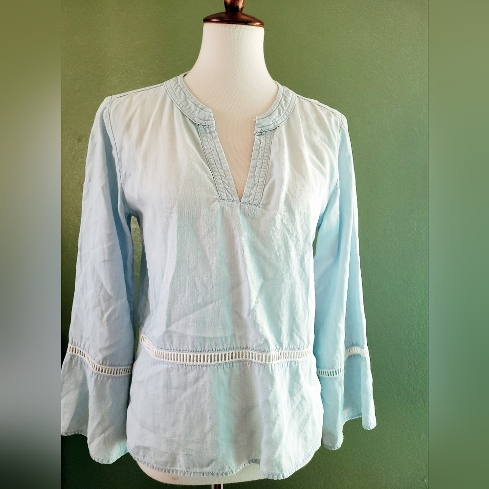 Anthropologie Cloth & Stone Washed Aria Henley Top Sz S - Picture 3 of 8